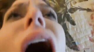A woman has glory at home with a hairy member