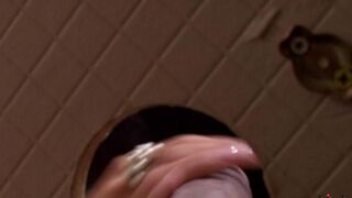 A woman made a blowjob through a hole in the toilet for sex