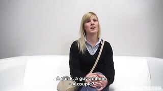 Czech porn casting with a 25-year-old blonde and more