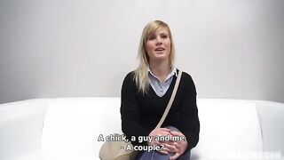 Czech porn casting with a 25-year-old blonde and more