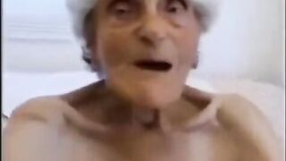 The man fucked his grandmother and finished on the video