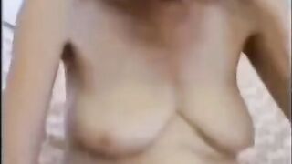 The man fucked his grandmother and finished on the video