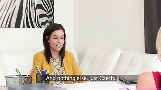 Girlfriend of the agent has a lesbian sex with Tracy Lindsay