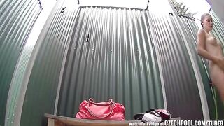 A hidden camera was secretly filming a girl in the shower. This is disgusting!