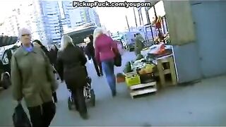 Fella fucks blonde teen on the street, whom he had picked up
