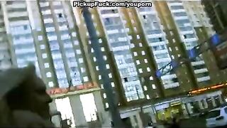 Fella fucks blonde teen on the street, whom he had picked up