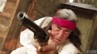The cowboy punished a girl but licked her clitoris with passion