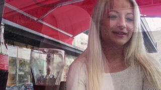 A sexy blonde with natural tits in a private video