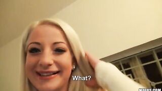 A sexy blonde with natural tits in a private video
