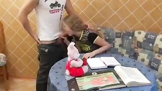 The substitute teacher fucks a naughty schoolgirl instead of lessons