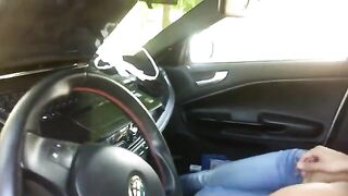 Girl was not allowed to date, so she caressed in the car