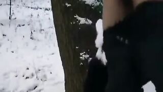The guy tried to freeze the girl's pussy and dick in place