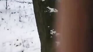 The guy tried to freeze the girl's pussy and dick in place