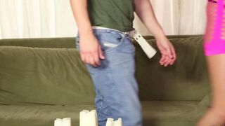 A masseur screwed a blonde bitch at massage session and filled her with cum