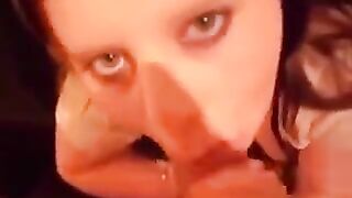 Young girls love to eat cum when doing blowjob, a common scene in homemade content