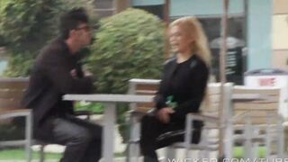 The blonde girl was picked up in the car and fucked