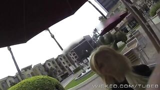 The blonde girl was picked up in the car and fucked