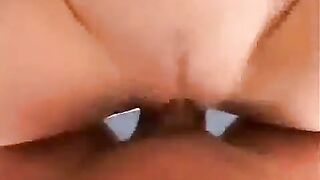 The baby plays with her pussy and makes a lot of cum