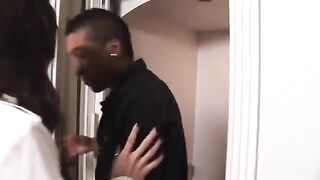 Dark-skinned chick is fucking with a famous reporter Sasha Gray
