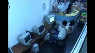 The guy almost fucked in the Internet cafe