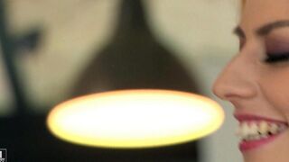 The beautiful woman in stockings was fucked in her ass