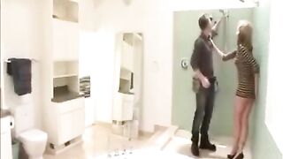 Plumber fixed the leak, got intimate with the wife in the shower