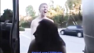 Nice cumshot on beautiful natural girlfriends' tits, rough and passionate