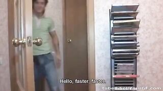 An 18-year-old guy shoots an amateur video of sex with his girlfriend
