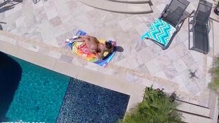 The negro has fun with his huge cock with neighbor