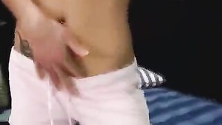 Brunette woman gets cum on her face after anal sex