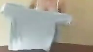 A chick with big milk is showing a master class