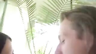 A girl has no panties on under her skirt, fucking shamelessly