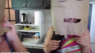 The girls wore sex bags on their heads and had sex