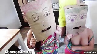 The girls wore sex bags on their heads and had sex