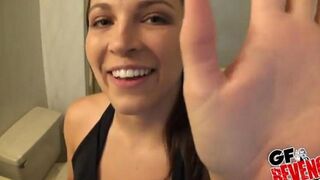 Beautiful woman has a quick sex in the bathroom with her partner