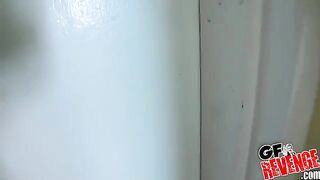 Beautiful woman has a quick sex in the bathroom with her partner
