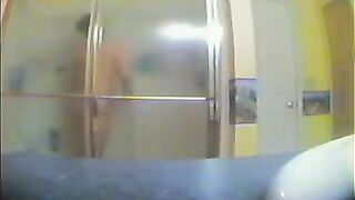A girl showered without knowing that there was a hidden camera