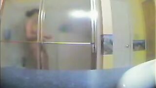 A girl showered without knowing that there was a hidden camera