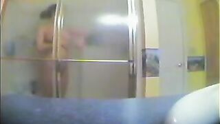 A girl showered without knowing that there was a hidden camera