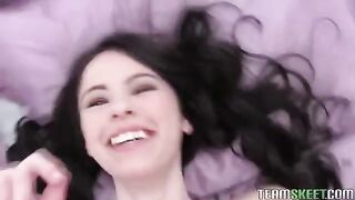 Brunette teen enjoys making love in front of the camera