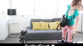 Young girl gets fucked at her first porn casting