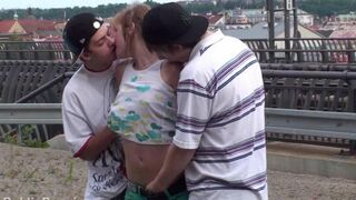 A cute amateur couple tried threesome sex for the first time
