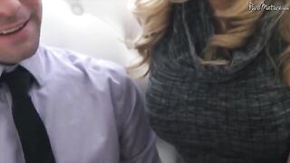 A cute girl with a shaved pussy is fucked by her handsome lover