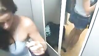 A naked girl is visible to the hidden camera