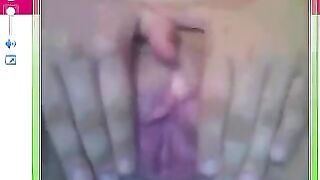 A girl showed the guy her big pussy in a steamy webcam chat