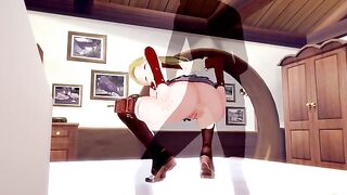 Jobless Reincarnation ZENITH GREYRAT gets her pussy filled with cum in this hot hentai scene