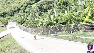Rough sex with PAWG and her boyfriend after a run