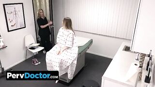 Pretty doctor fucks with his assistant and a patient in a threesome