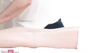 A cute girl gets a sensual massage from a handsome guy, ending happily