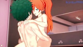 Izuku Midoriya and Hisuka Kendo are having fun in the locker room - My Hero Academia Hentai